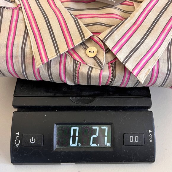 Tommy Bahama Womens Striped Button-Up Shirt Size 8 Cotton & Silk Blend EUC - Picture 16 of 16